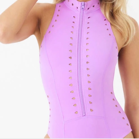 NWT Gigi C XS One piece Swimsuit in Lavender - Picture 2 of 6